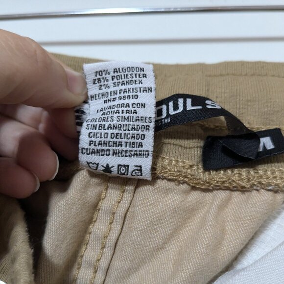 *3/$10* Seven Souls Stretch Cargo Joggers Beige Khaki Size Medium - Picture 3 of 7